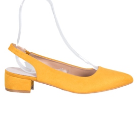 Goodin Zapatos de tacón con tacón descubierto amarillo