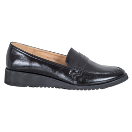 Goodin Mocasines de piel ecológica negro