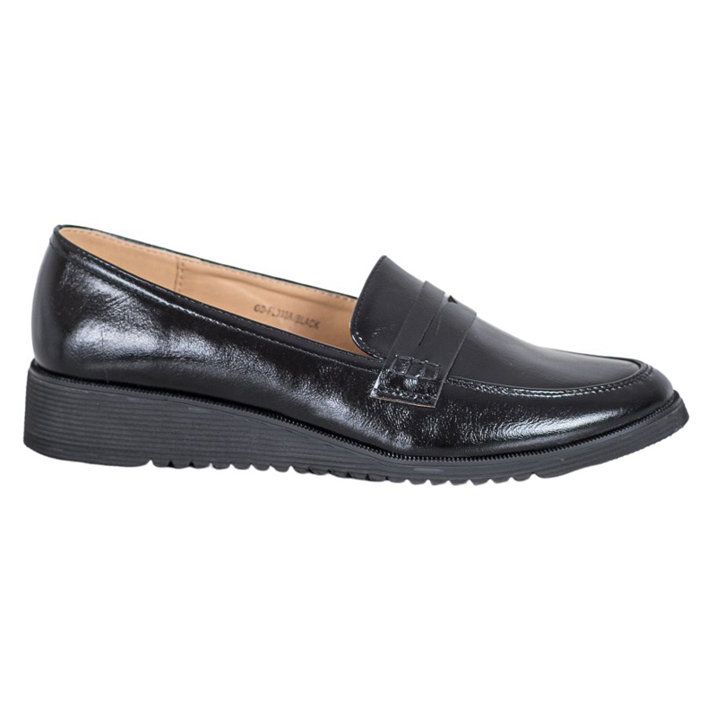 Goodin Mocasines de piel ecológica negro