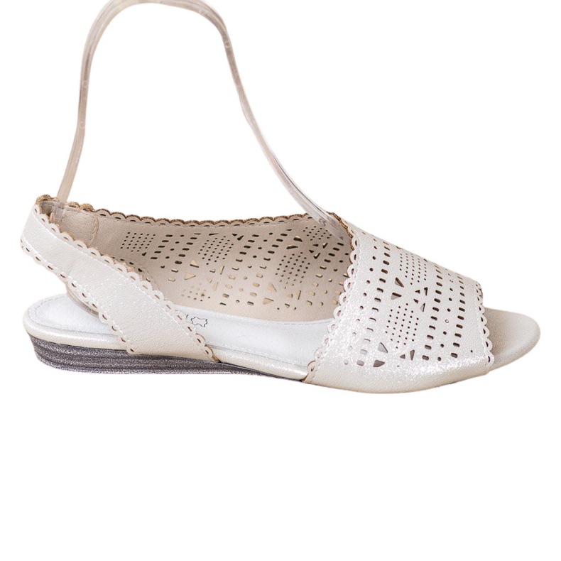Goodin Sandalias plateadas brillantes gris