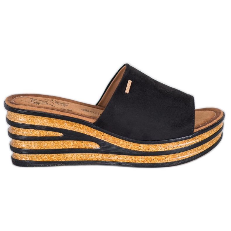 Goodin Zapatillas de cuña con estilo negro