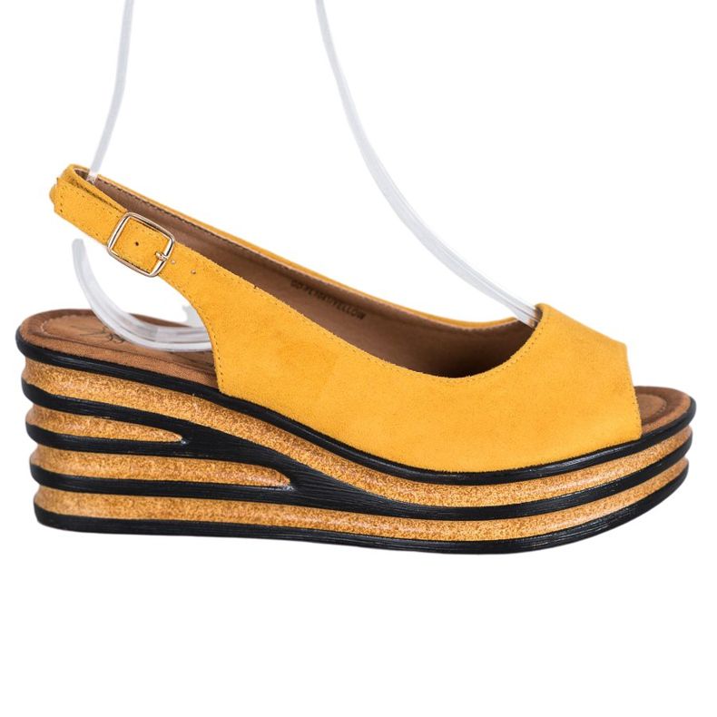 Goodin Sandalias de ante claro amarillo
