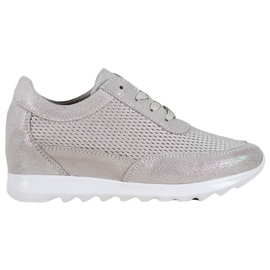 Zapatillas VINCEZA de piel brillante gris