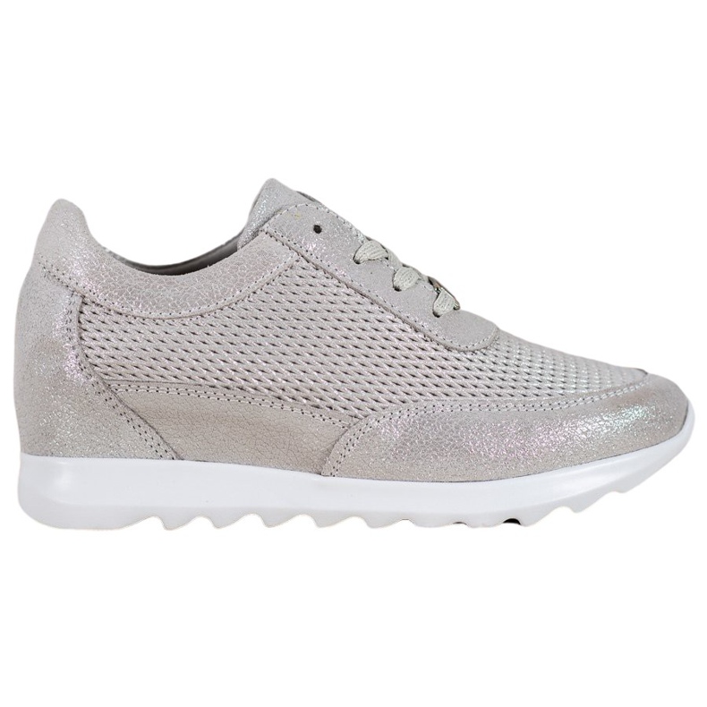 Zapatillas VINCEZA de piel brillante gris