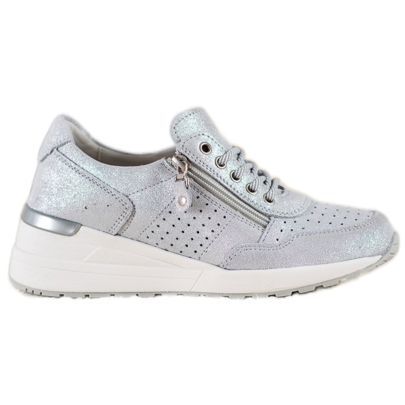 Deportivas de Piel con Cremallera VINCEZA gris