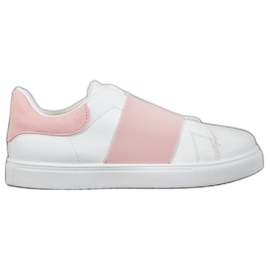 SHELOVET Zapatos sin cordones con banda elástica blanco rosado