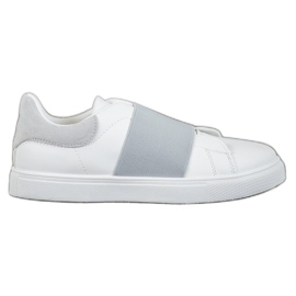 SHELOVET Zapatos sin cordones con banda elástica blanco gris