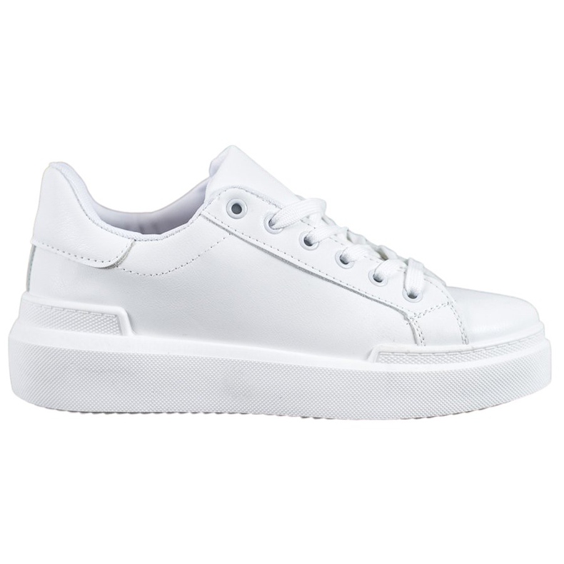 Renda Zapatillas blancas en la plataforma blanco