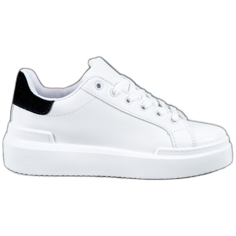 Renda Zapatillas blancas en la plataforma blanco