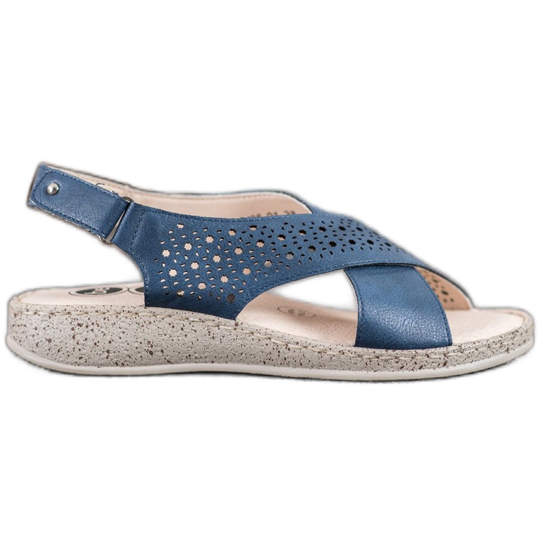 SHELOVET Cómodas sandalias de velcro azul