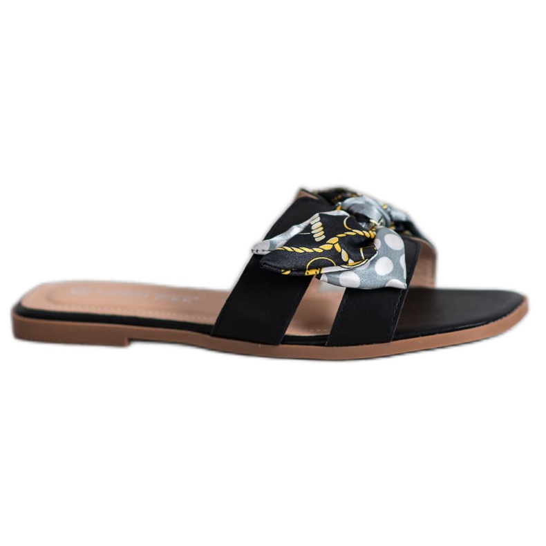 SHELOVET Pantuflas elegantes negro