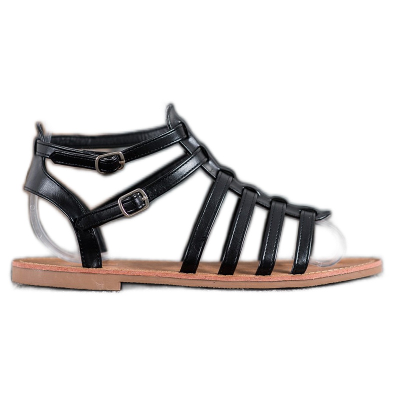 SHELOVET Sandalias romanas negras negro