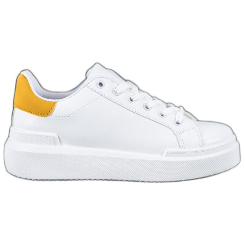Renda Zapatillas blancas en la plataforma blanco