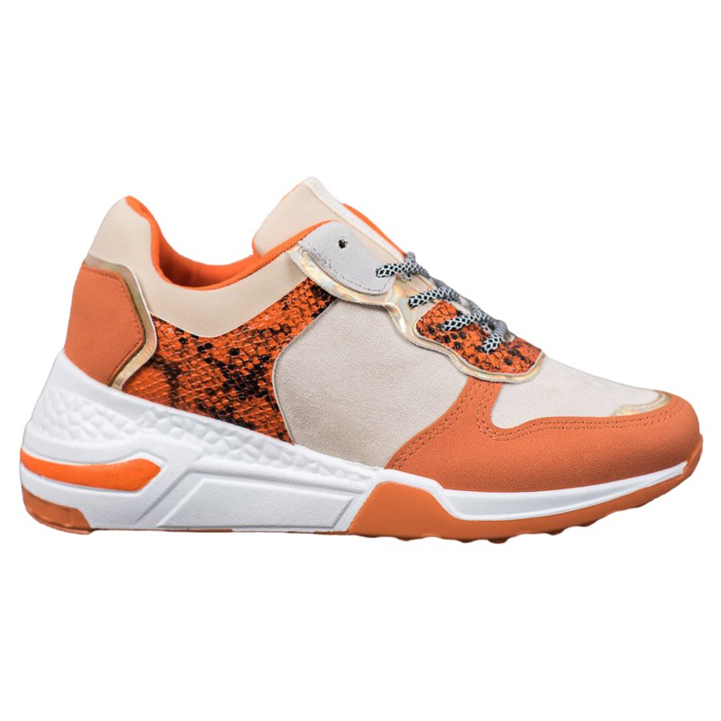 SHELOVET Zapatillas con estampado de serpiente naranja multicolor