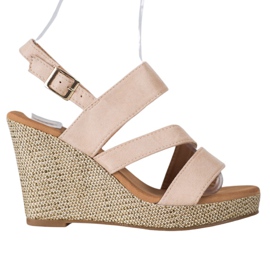 Small Swan Sandalias con cuña en beige