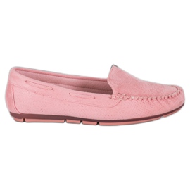 Clowse Mocasines de ante rosa rosado