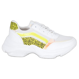 Marquiz Zapatillas con inserciones de neón blanco multicolor