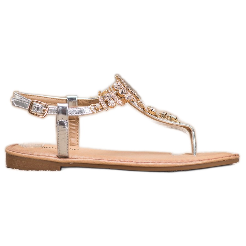 Small Swan Sandalias elegantes con circonita cúbica gris Small Swan Sandalias elegantes con circonita cúbica gris