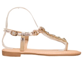Small Swan Sandalias Chanclas Con Circonita dorado