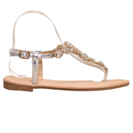 Small Swan Sandalias Chanclas Con Circonita gris