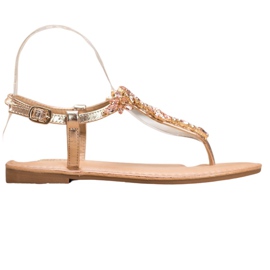 Small Swan Sandalias Elegantes Con Circonita amarillo