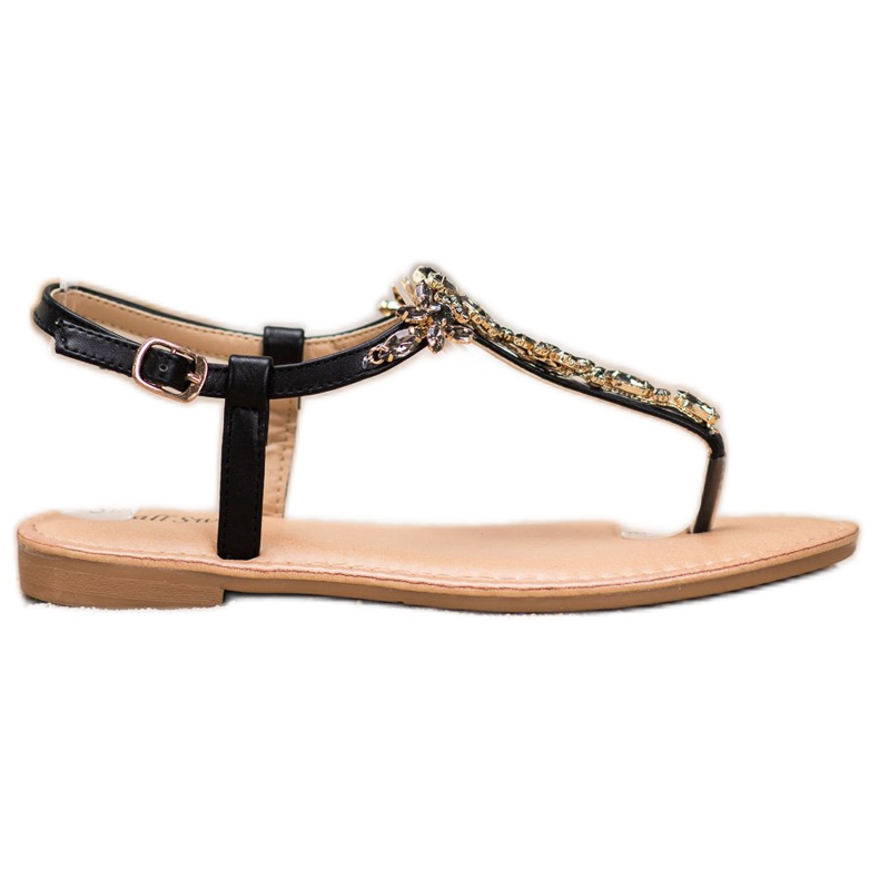 Small Swan Sandalias Elegantes Con Circonita negro Small Swan Sandalias Elegantes Con Circonita negro