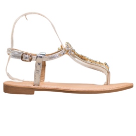 Small Swan Sandalias Elegantes Con Circonita gris