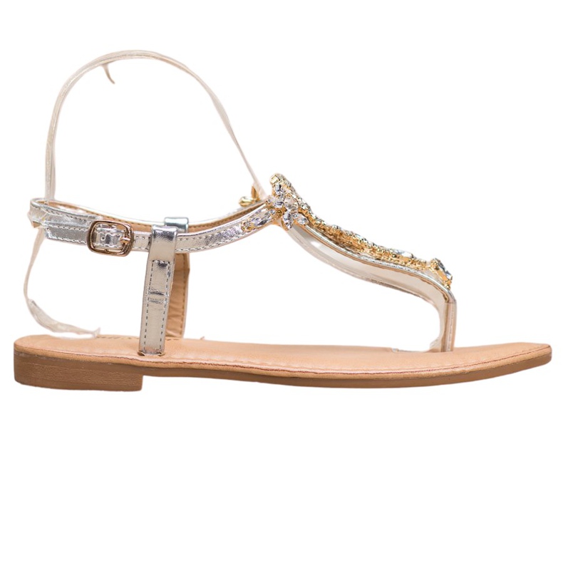 Small Swan Sandalias Elegantes Con Circonita gris
