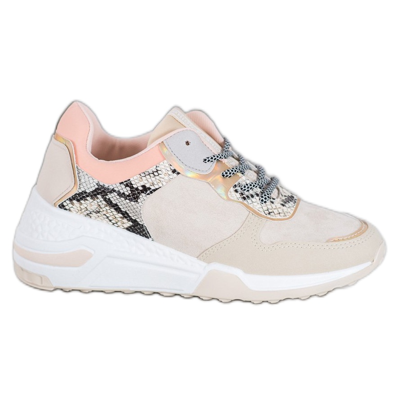 SHELOVET Zapatillas con estampado de serpiente marrón