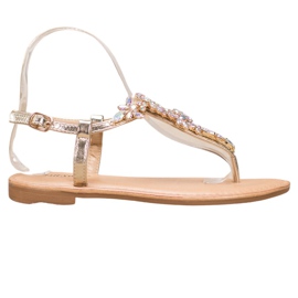 Small Swan Sandalias Elegantes Con Circonita amarillo