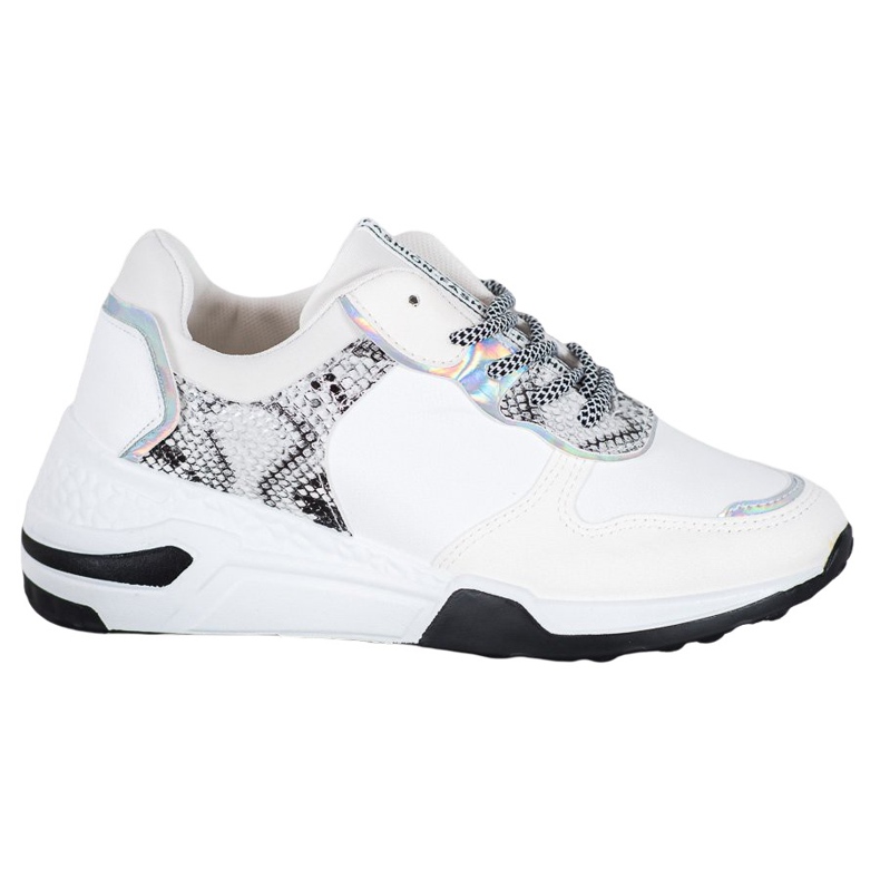 SHELOVET Zapatillas con estampado de serpiente blanco multicolor SHELOVET Zapatillas con estampado de serpiente blanco multicolor