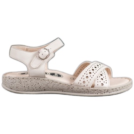 SHELOVET Sandalias ligeras en la plataforma beige