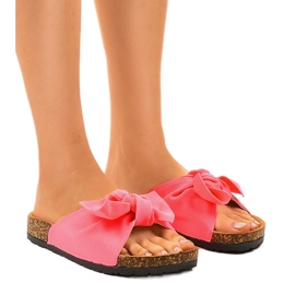 Zapatillas rosa decoradas con lazo WS9003-5