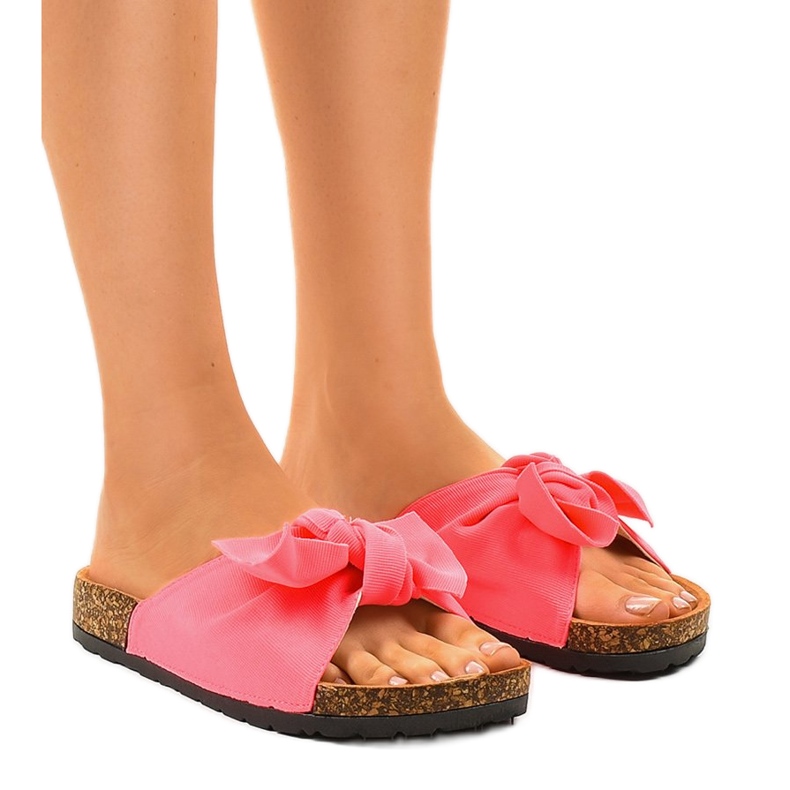 Zapatillas rosa decoradas con lazo WS9003-5 rosado Zapatillas rosa decoradas con lazo WS9003-5 rosado