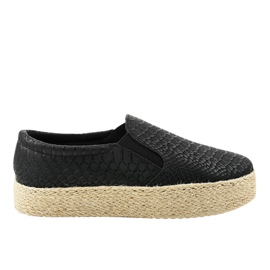 Alpargatas negras sin cordones 6140 negro Alpargatas negras sin cordones 6140 negro