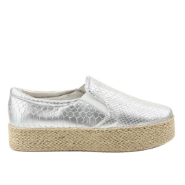 Alpargatas plateadas sin cordones 6140 gris