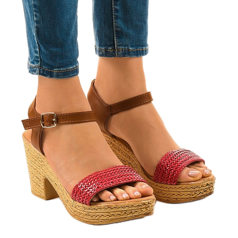 Sandalias rojas de tacón 150-614 rojo Sandalias rojas de tacón 150-614 rojo