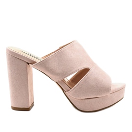 Tacones de ante beige 9R55