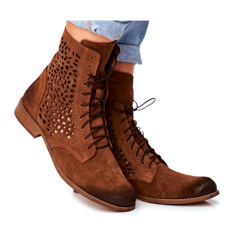 Nicole Botas Meridan de piel camel para mujer marrón