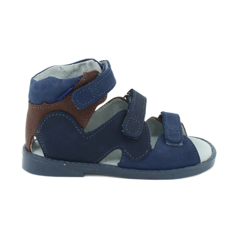 Sandalias preventivas altas Mazurek 291 azul marino y marrón