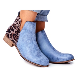 EVE De Mujer Botas Con Tacón Plano Primavera Azul Viva