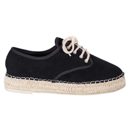 SHELOVET Alpargatas de ante negro SHELOVET Alpargatas de ante negro