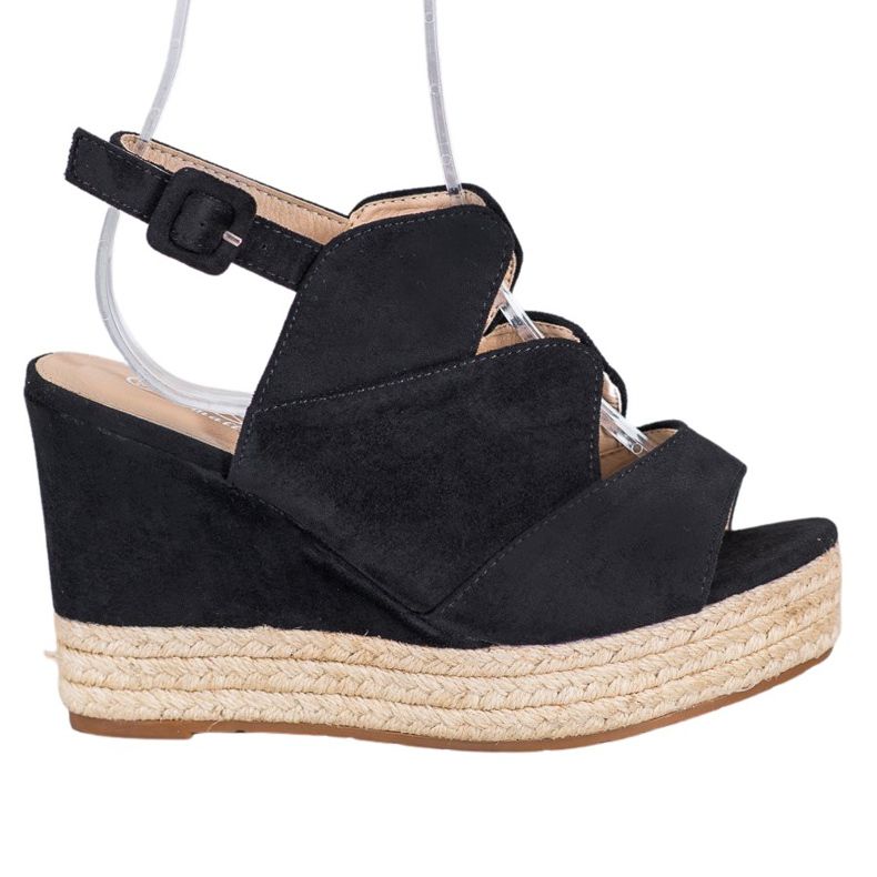 Small Swan Sandalias de cuña de moda negro