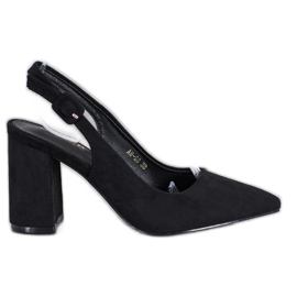Comer Zapatos de salón clásicos con tacón abierto negro