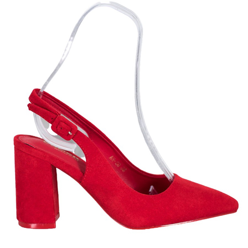 Comer Zapatos de salón clásicos con tacón abierto rojo Comer Zapatos de salón clásicos con tacón abierto rojo