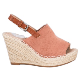 Small Swan Sandalias de gamuza de moda rosado