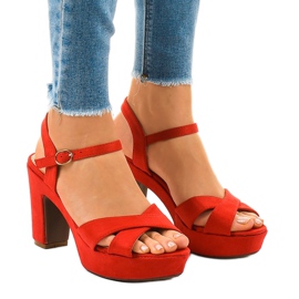 Sandalias rojas en el poste JC15017 rojo