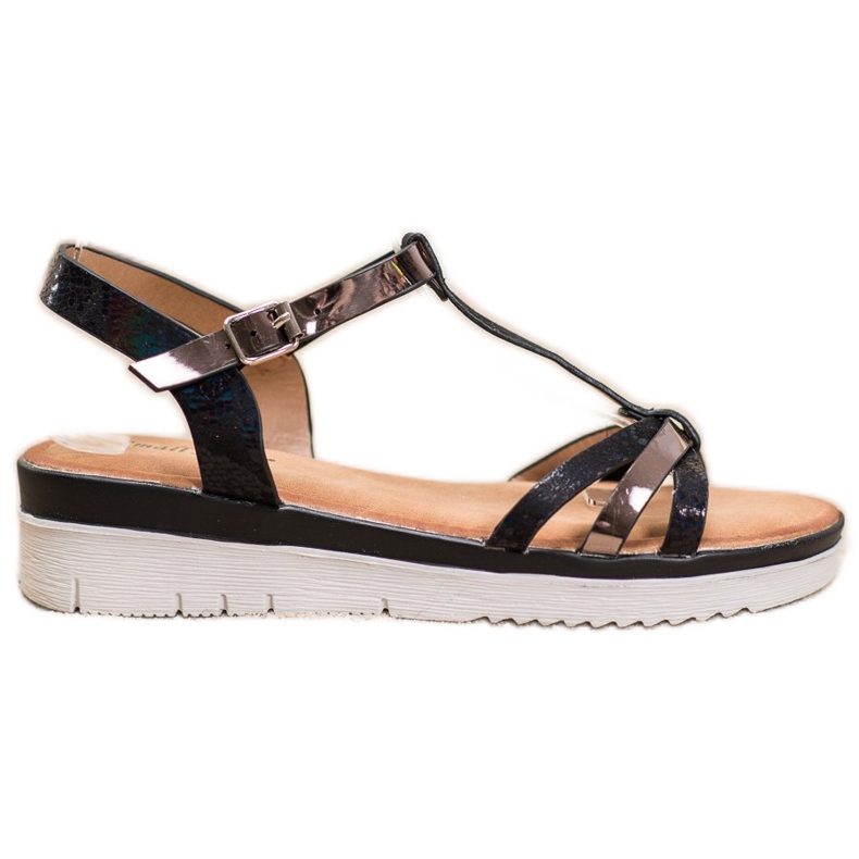 Small Swan Sandalias Con Efecto Holo negro Small Swan Sandalias Con Efecto Holo negro