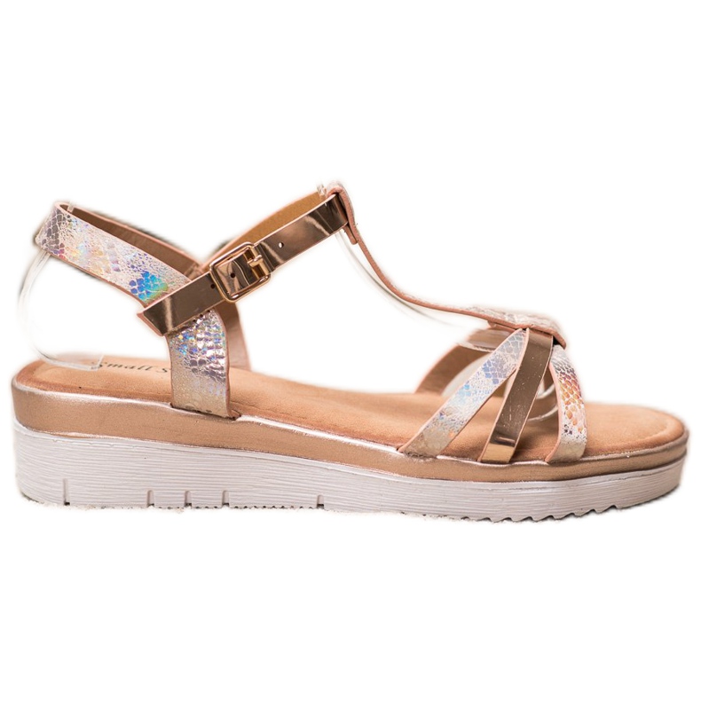 Small Swan Sandalias Con Efecto Holo dorado Small Swan Sandalias Con Efecto Holo dorado