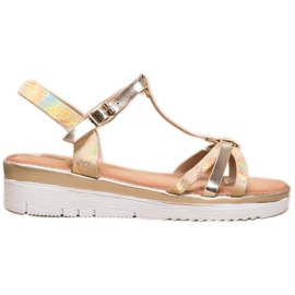Small Swan Sandalias Con Efecto Holo dorado